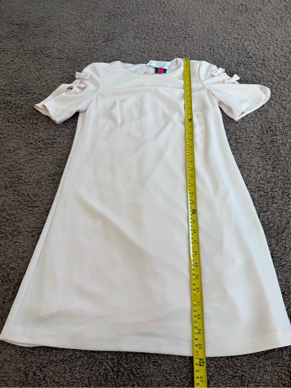 VINCE CAMUTO BLUSH PINK SHIFT DRESS BOW SLEEVES SHORT SLEEVES SIZE 6 NEW $128 - Picture 9 of 10